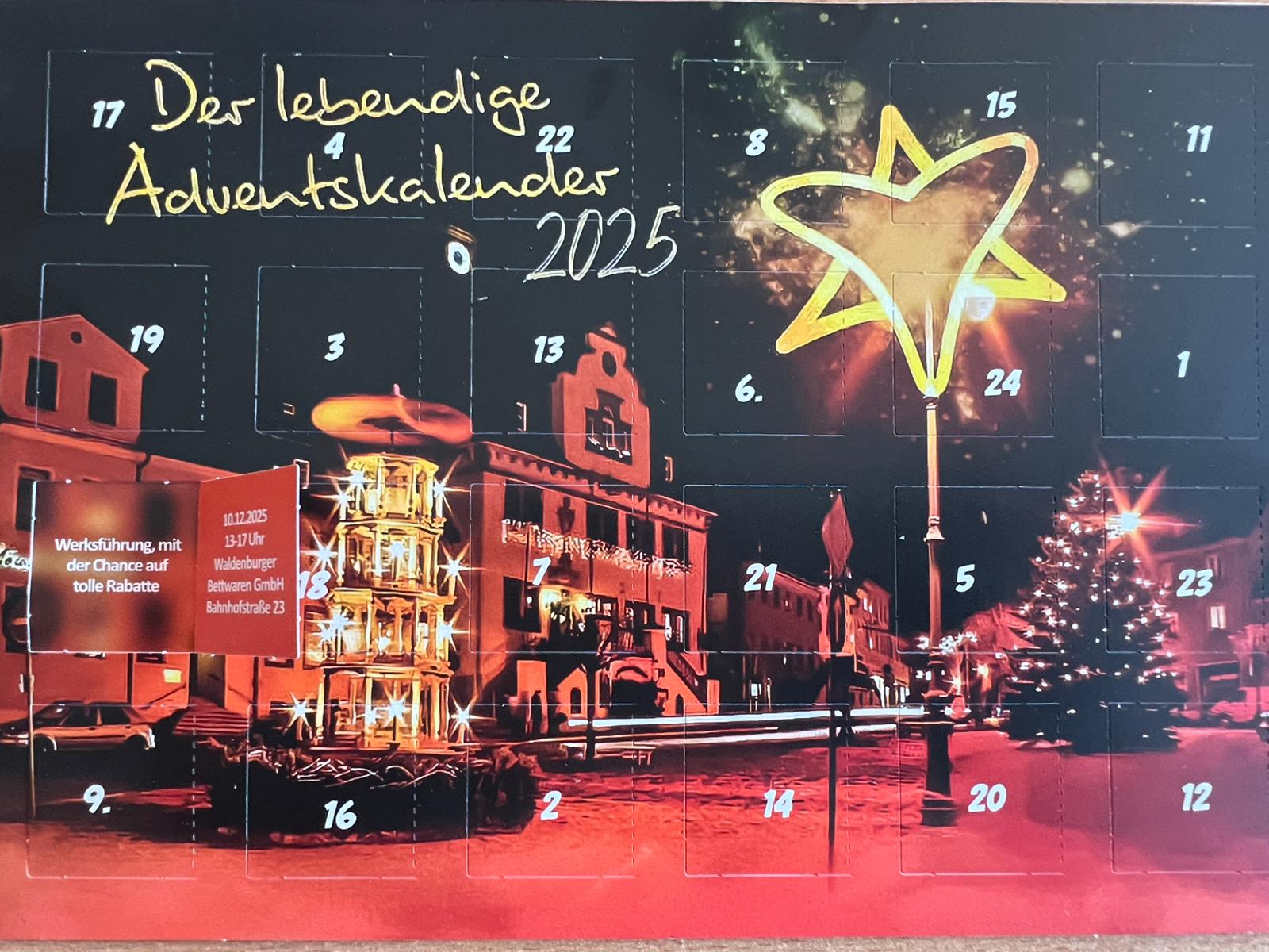🌠Aktion "Lebendiger Adventskalender"🌠 Auch dieses Jahr dürfen wir wieder Teil des lebendigen Adventskalenders sein 🥳🤩 Hinter dem 10. Türchen versteckt sich unser Unternehmen 😉 In der Zeit von 13 - 17 Uhr können Sie sich von uns durch die heiligen Hallen führen lassen und am Ende einen attraktiven Rabatt in unserem Werksverkauf erwürfeln 🎲 Für das leibliche Wohl wird ebenso gesorgt! Kommen Sie gerne vorbei und werden Sie für einen Augenblick Teil eines wertvollen Traditionsbetriebes 💙 Wir freuen uns auf Sie!